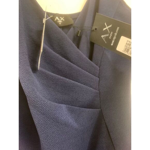 Navy Blue Drape Dress - Picture 4 of 4